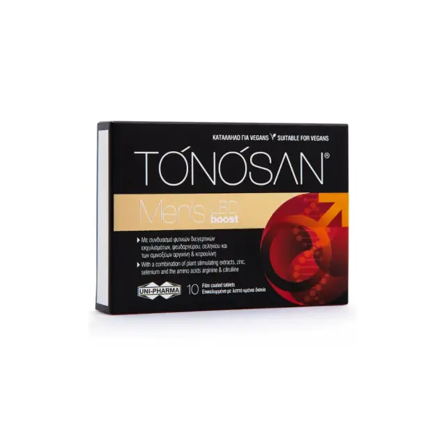 UNIPHARMA Tonosan Men's LBD Boost Συμπλήρωμα Διατροφής για την Ανδρική Λίμπιντο 10 Δισκία