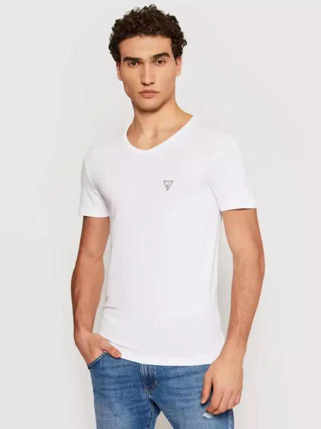 Guess - Ανδρικό T-shirt Slim Fit U97M01JR003-A009 Λευκό - XL