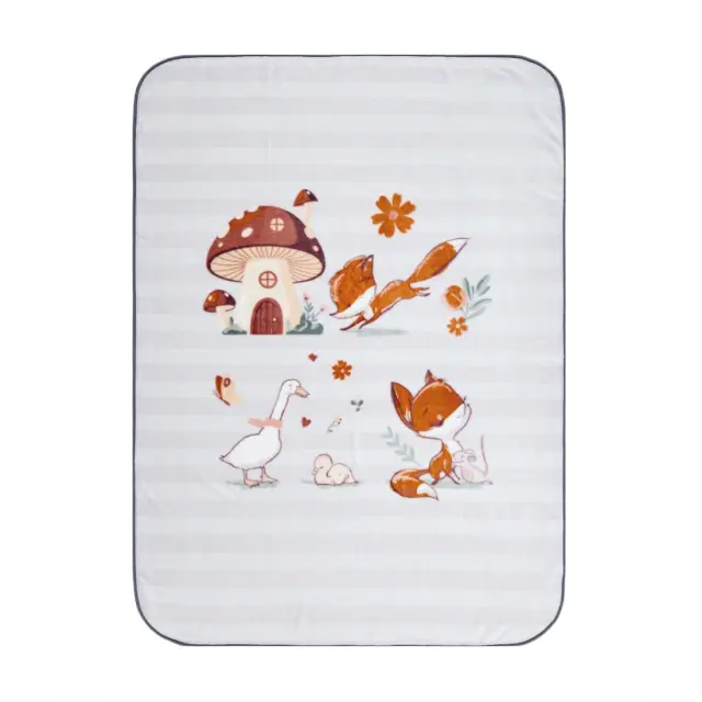 Παιδική Κουβέρτα Βελουτέ Μονή Kentia Aven White-Beige-Orange-Yellow-Green 160x220 3