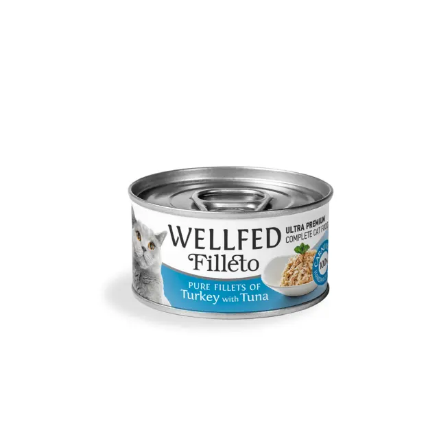 Wellfed Κονσέρβα Γάτας Φιλέτο Γαλοπούλας & Τόνος 70gr