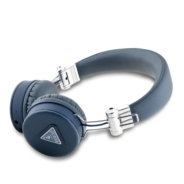 Guess PU Grained Triangle Logo ENC Wireless Headphone Blue 2