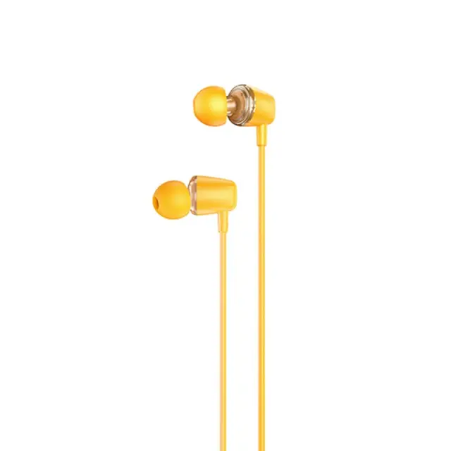 Hands Free Hoco M107 Discoverer Universal Earphones 3.5mm Κίτρινο 1.2m 3