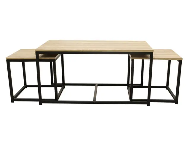 Σετ Τραπεζάκια Σαλονιού Seattle Home Deco Factory με διαστάσεις 90x50x45cm και 40x38x40cm - 3 τεμάχια HD6579 3