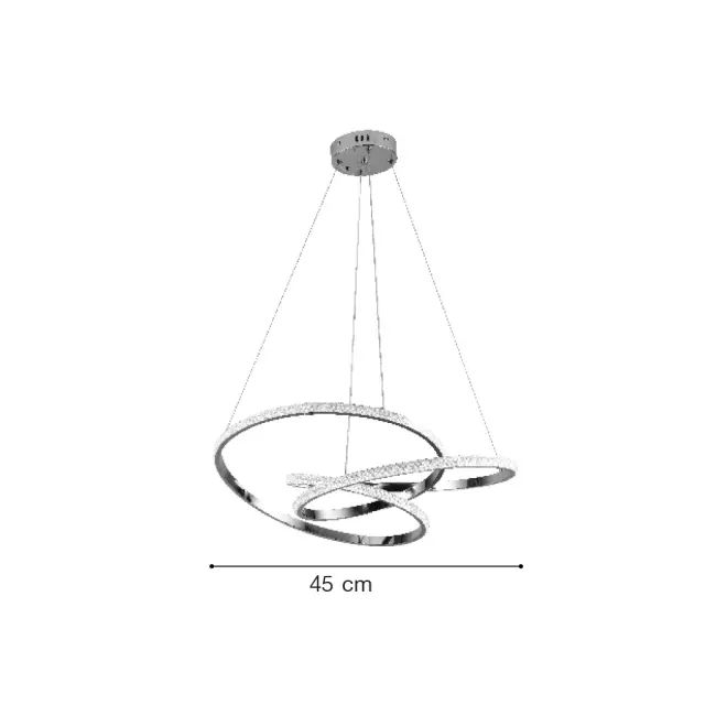 Inlight Κρεμαστό φωτιστικό LED 40W 3CCT (by switch on base) σε χρώμιο D:45cm (6092-B-Chrome) 2