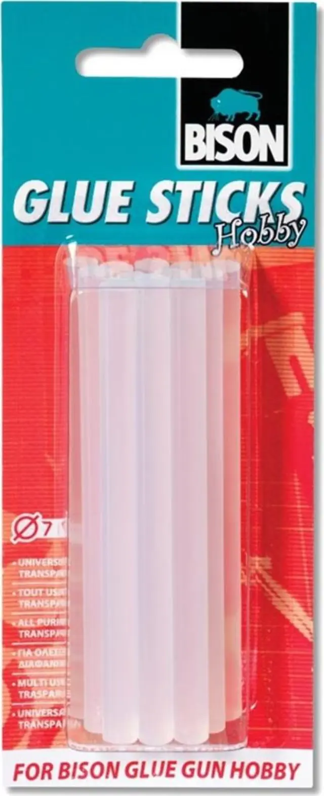 Bison Ράβδοι Σιλικόνης Glue Sticks Hobby Ø7mm Διάφανες 12τμχ/ 66428 (Bison)