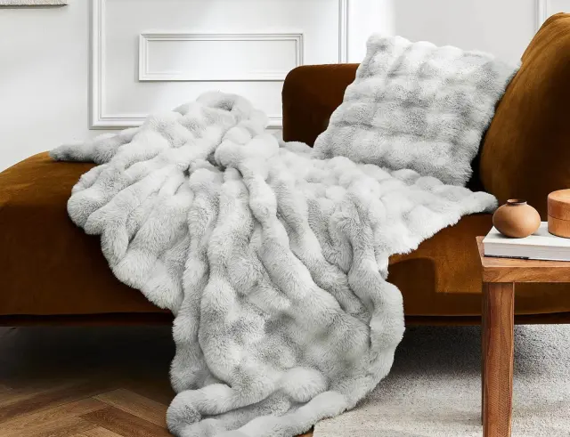 Κουβέρτα Mounty Douceur d'intérieur με εσωτερική επένδυση fleece και διαστάσεις 180x220cm - Grey 1612841