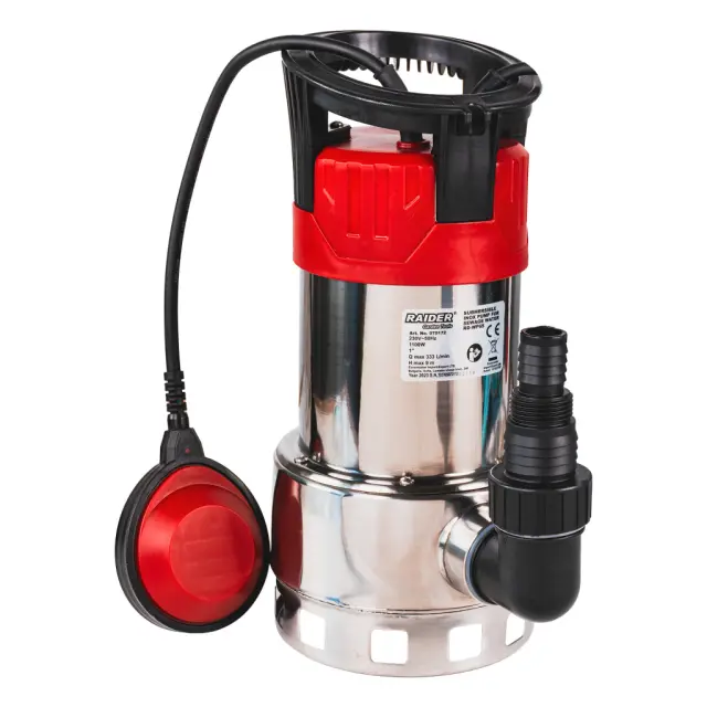 RAIDER Αντλία υποβρύχια ακαθάρτων inox RD-WP65 1100W 1"max 333L/min 9m