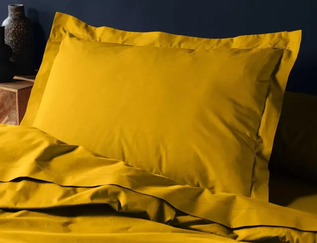 Μαξιλαροθήκη Lina Douceur d'intérieur από βαμβάκι 57TC, με ραφή Oxford και διαστάσεις 50x70cm - Curry 1644521 2