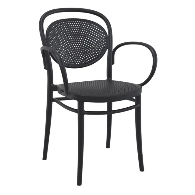 Πολυθρόνα Στοιβαζόμενη MARCEL Μαύρο PP 57x52x85cm