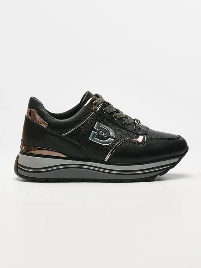 Donna Serena Sneakers Γυναικείο Δέρμα/Άλλα Υλικά Μαύρο DSE/5521 NERO 3