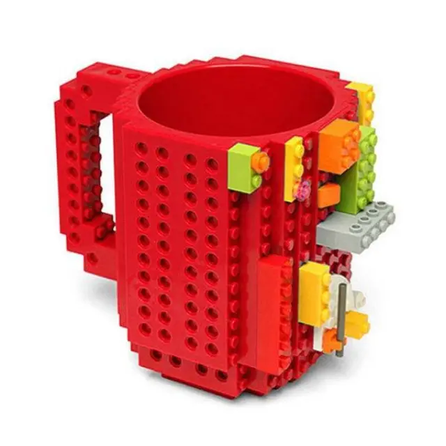 Πλαστική Κούπα Τύπου Lego - Red