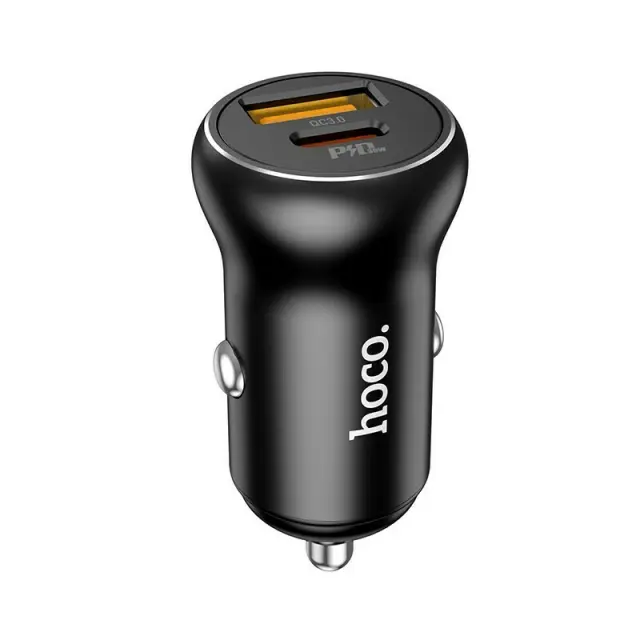 Hoco Φορτιστής Αυτοκινήτου 30W με Θύρες USB-A, USB-C Χωρίς Καλώδιο Μαύρο NZ5