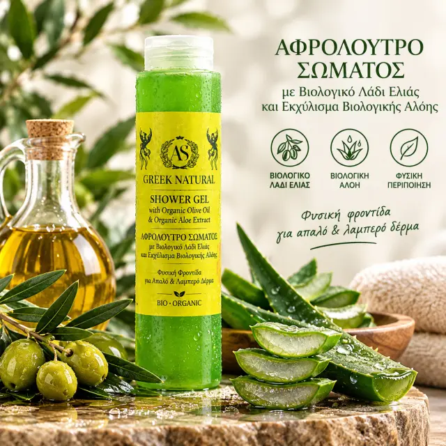 ΑΦΡΟΛΟΥΤΡΟ ΣΩΜΑΤΟΣ ΜΕ ΒΙΟΛΟΓΙΚΟ ΛΑΔΙ ΕΛΙΑΣ ΚΑΙ ΕΚΧΥΛΙΣΜΑ ΒΙΟΛΟΓΙΚΗΣ ΑΛΟΗΣ