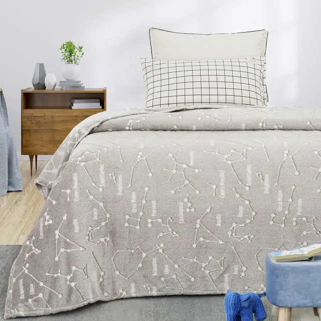 Κουβέρτα 160x220 Μονή Flash-Fleece Beauty Home 6252 Γκρι 100% Πολυέστερ 2