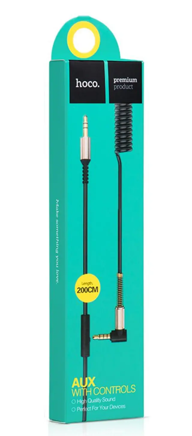 Καλώδιο σύνδεσης Ήχου Hoco UPA02 3.5mm Αρσενικό σε 3.5mm Αρσενικό Γωνιακό Κονέκτορα με Μικρόφωνο Μαύρο 2m 2