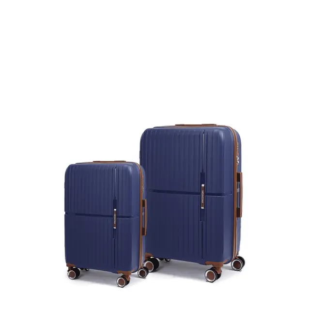 Βαλίτσα σκληρή Newcom N1596 (PP) μικρή μεσαία 56x22x37 cm + 67x22,5x43 cm μπλε - Small