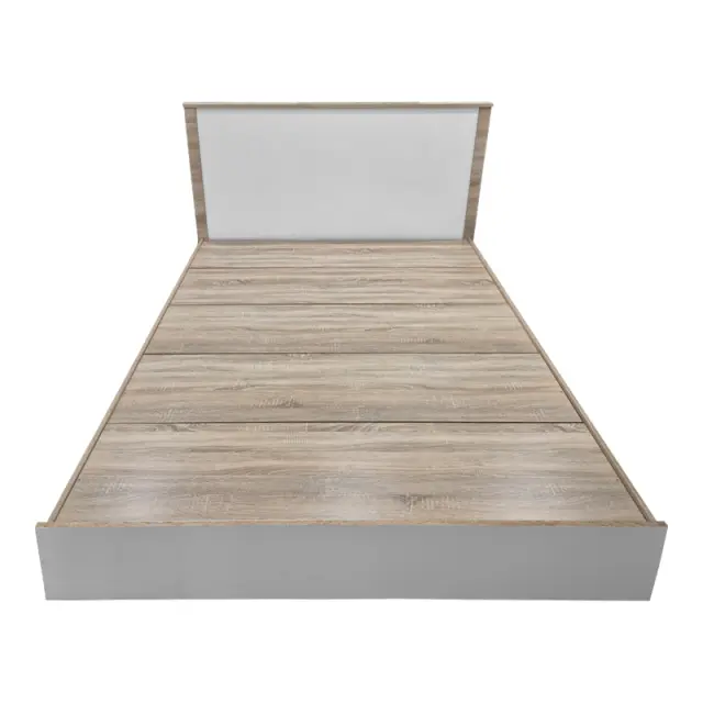 Κρεβάτι Athos pakoworld σε sonoma-λευκό απόχρωση 160x200εκ 2