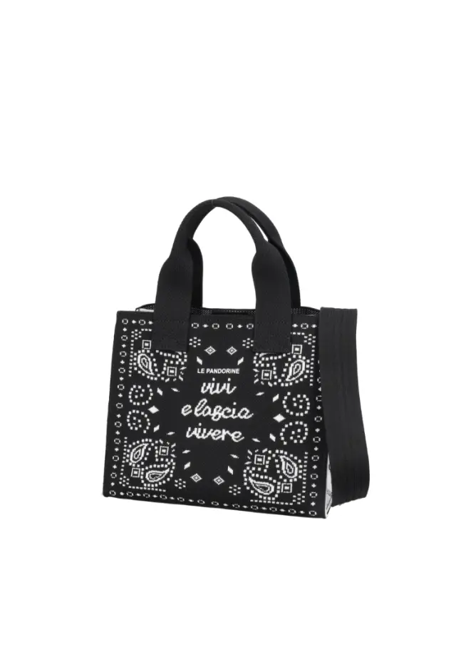 LE PANDORINE - Jackie mini bag in black canvas 2