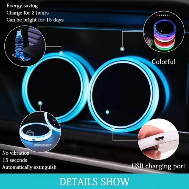 Φωτάκι led ποτηροθήκης Toyota με 7 χρώματα - 1τμχ OEM 3