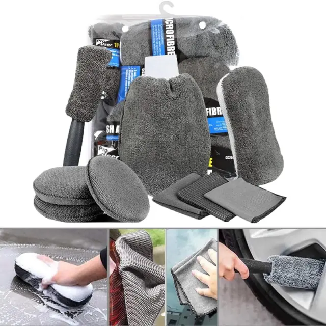 Σετ Καθαρισμού Αυτοκινήτου Microfiber 9τμχ - Pro User Car Cleaning Kit 073014