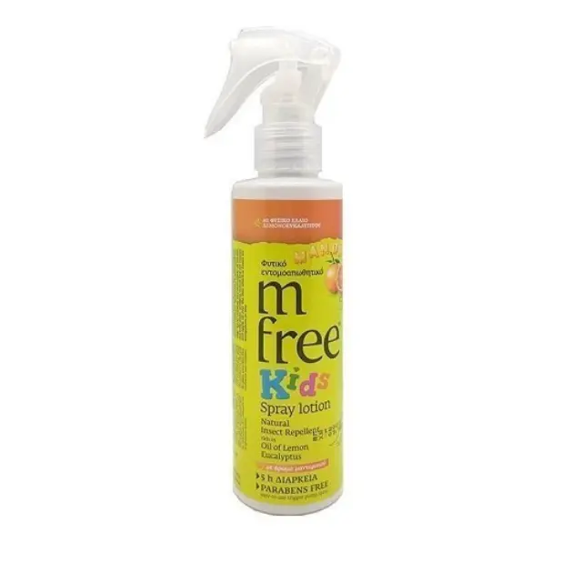M Free Kids Spray Lotion Mandarin Παιδικό Φυτικό Εντομοαπωθητικό με Άρωμα Μανταρίνι, 125ml