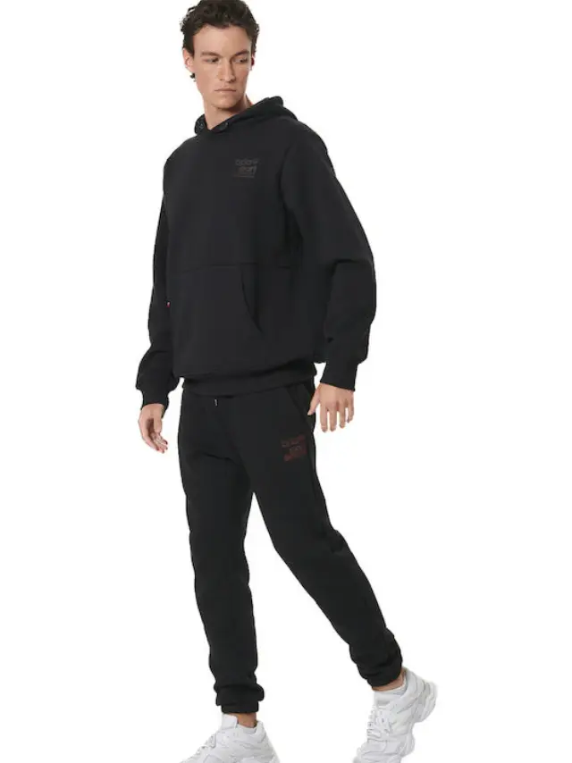 Body ActionΠαντελόνι Φόρμας με Λάστιχο Μαύρο FLEECE - 2XL 3