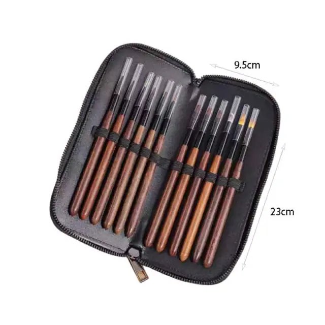 Σετ Πινέλα Νυχιών με Θήκη 12 Τεμάχια - Nail Art Brush Set with Case 039516 2