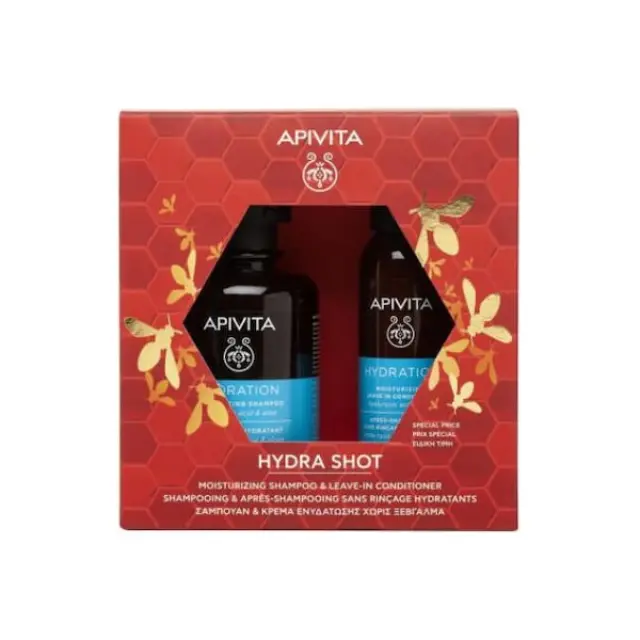 Apivita Promo Hydration Moisturizing Shampoo Σαμπουάν Ενυδάτωσης 250ml & Moisturizing Leave In Conditioner Κρέμα Μαλλιών 100ml