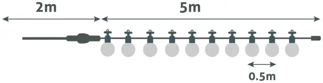 Avide Εξωτερική Γιρλάντα 5m Θερμό Decor 3xAA (Δεν περιλαμβ.) 15.001.1635 2