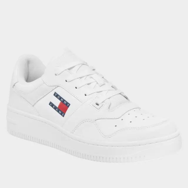 Tommy Hilfiger - Ανδρικά Δερμάτινα Sneakers Tjm Retro Basket Ess EM0EM01395-YBR Λευκό - 44