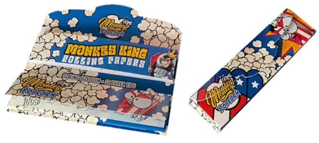 Monkey King Χαρτάκια Popcorn «Touch and Smell» - King Size Slim με Τζιβάνα