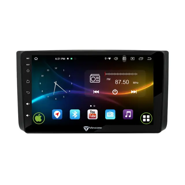 VenCore Οθόνη Multimedia Android 15 9" 9109A MTK6762 Octa-Core 2GB/32GB IPS με Πρόσοψη, CarPlay, Android Auto και Υποστήριξη Κάμερας Οπισθοπορείας AHD για Chevrolet Aveo 2006-2010 – Μαύρη (3236-10007-0725B) 2