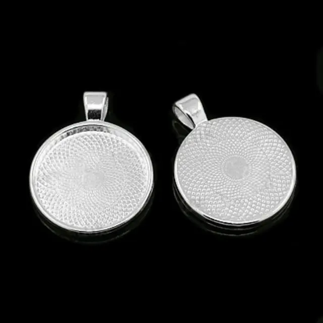 Καστόνι Κρεμαστό Στρογγυλό 28mm - Silver Color - 4τεμ