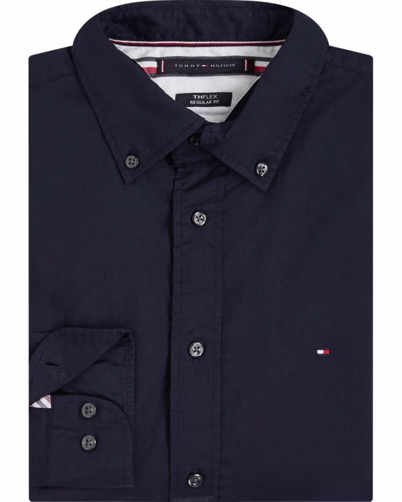 Tommy Hilfiger Aνδρικό Σκούρο Μπλέ Ποπλίνα πουκάμισο FLEX POPLIN Μπλε Σκούρο - L 2