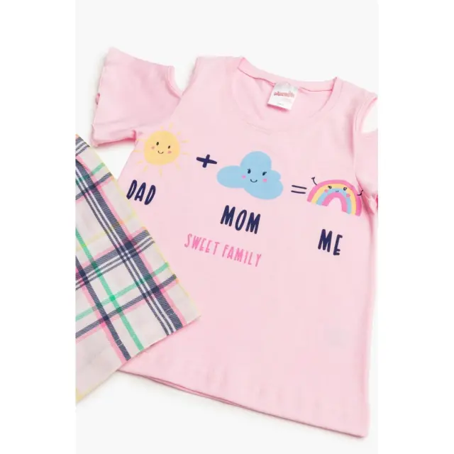 Πυτζάμα Βρεφική Καλοκαιρινή Minerva Dad Mom Me Ροζ No 3 61935-152 3