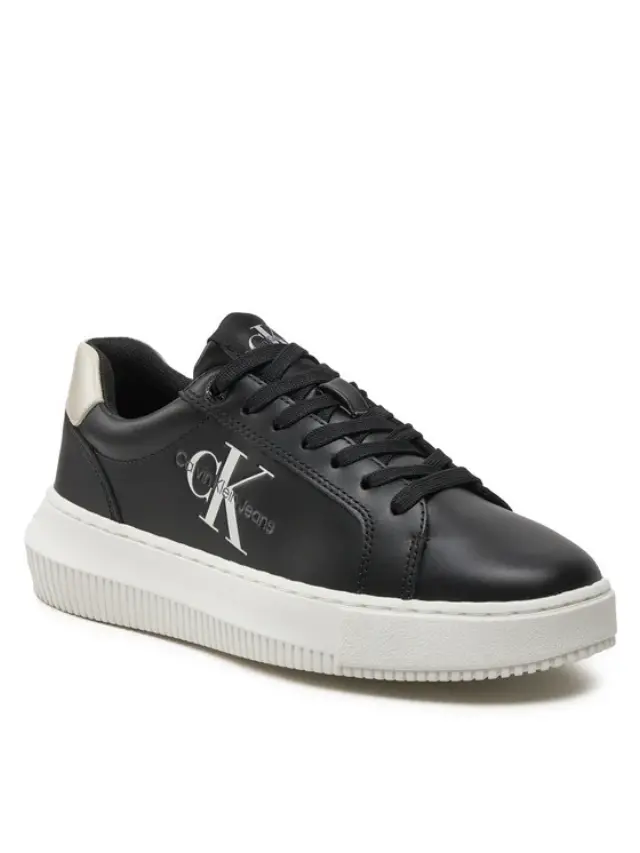 Calvin Klein - Γυναικεία Sneakers Chunky Cupsole Laceup Lth Ml Mtl YW0YW01476-0GQ Mαύρο - 39 2