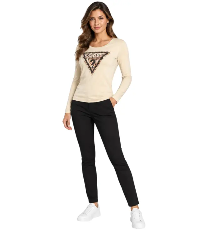 Guess - Γυναικεία Μακρυμάνικη Μπλούζα W6BI57K7387-G1H1 Μπεζ 2