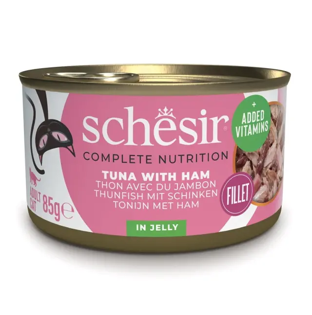 SCHESIR in jelly Tuna with ham - wet cat food - 85 g