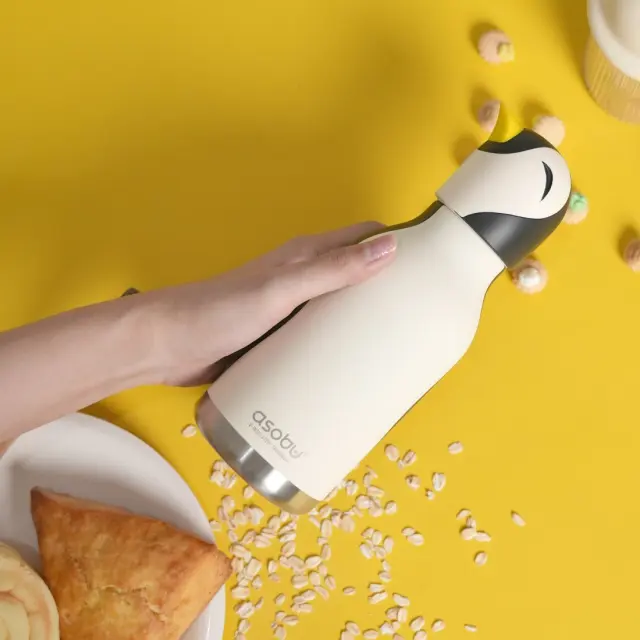 ASOBU Παγούρι Ανοξείδωτο Bestie - Penguin Black/White 460 ml 3