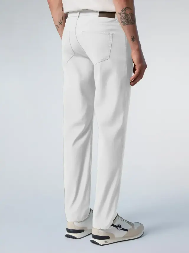 North Sails - Ανδρικό Παντελόνι Stretch dobby 5-pocket pants 673121-000-0101 Λευκό 2