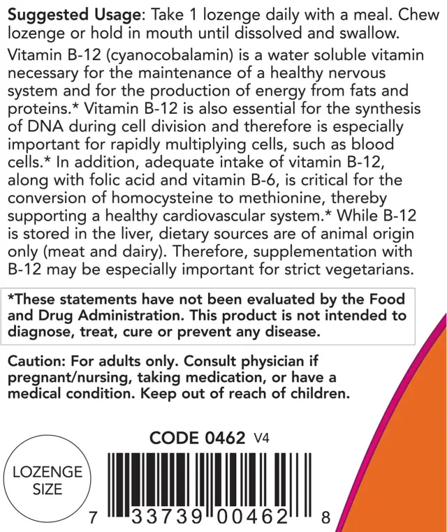 Now Foods Vitamin B-12 5000 mcg 3