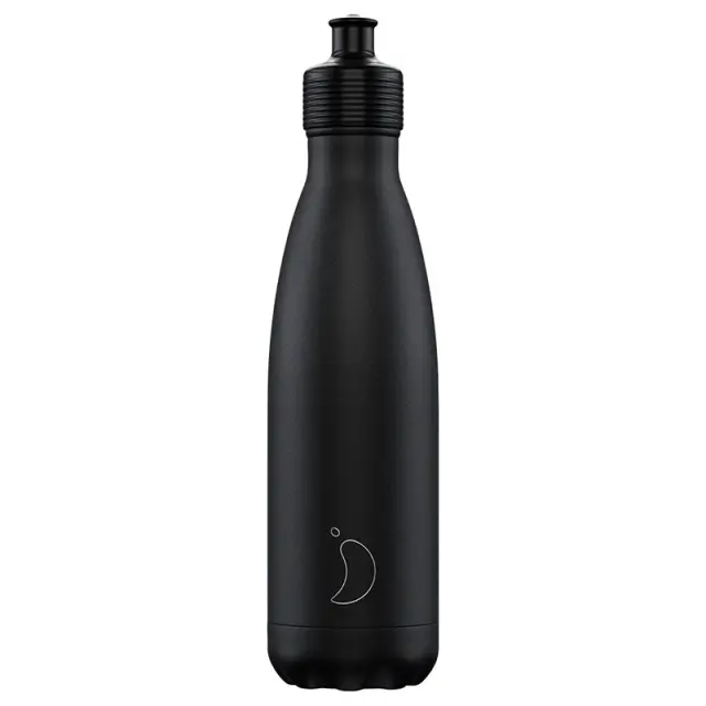 Μπουκάλι Θερμός Original Sports Chilly's με χωρητικότητα 500ml και διατήρηση θερμοκρασίας 24h κρύο - Black