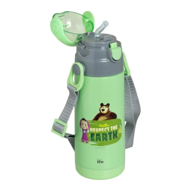Παγούρι Θερμός Kids Thermos 'Masha -Respect Earth' 400ml Mint Ecolife 33-BO-2121