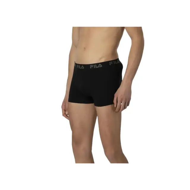 FILA Ανδρικό Boxer Elastic Band - Διπλό Πακέτο, Χρώμα Μαύρο-Χακί 3