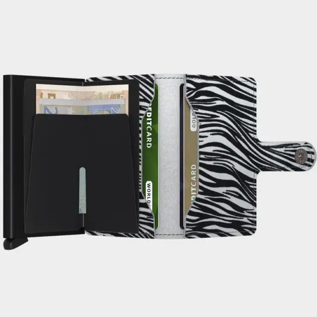 Δερμάτινο Πορτοφόλι Secrid Miniwallet Zebra Light Grey Ασπρόμαυρο - ONESIZE 3