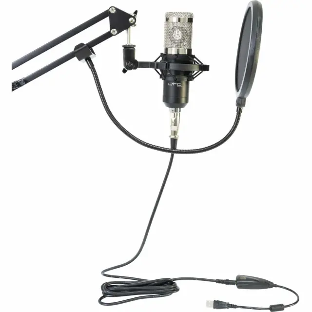 LTC Audio STM200-PLUS USB CONDENSER MICROPHONE SET FOR RECORDING, STREAMING PODCASTING (10-4523)