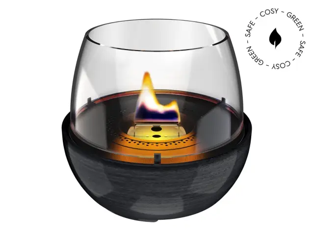 Επιτραπέζια Εστία Φωτιάς Tulip 18 Reactive Glaze Tenderflame με διάρκεια καύσης 3 - 4 ώρες, χωρητικότητα δεξαμενής 250ml και διαστάσεις 19.3x18cm - Black TF-600288 2