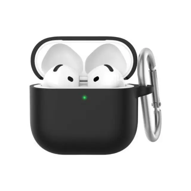 Θήκη Σιλικόνης AhaStyle WG163 Apple AirPods 4 Premium με Γάντζο Μαύρο N66880