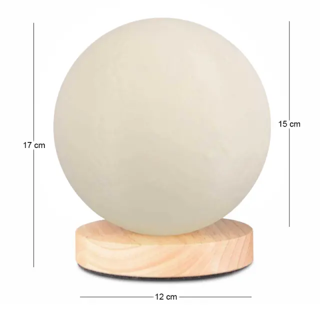 Φωτιστικό επιτραπέζιο Lumo Megapap E14 ξύλινο - Pvc χρώμα φυσικό - κρεμ Ø12x17εκ. 3