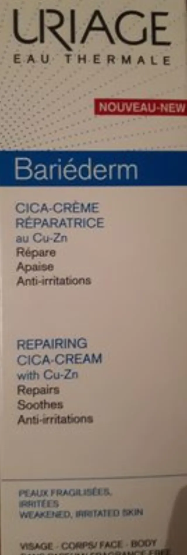 Uriage Bariederm Cica-Creme Reparatrice Cu-Zn Επανορθωτική Κρέμα για Πρόσωπο & Σώμα, 100ml